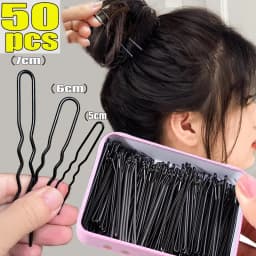 5/6/7cm Black Hair Clips U-Shaped Bobby Pin Invisible Wavy Hairpin Hairstyle Styling Metal Hair Grip Barrette Hair Accessories