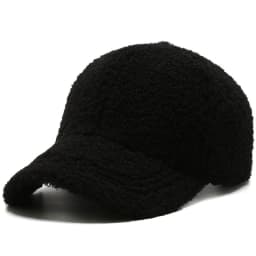 Baseball cap autumn/winter Korean version duckbill cap with thick velvet for warmth, solid color whiteboard, simple design
