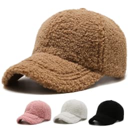Baseball cap autumn/winter Korean version duckbill cap with thick velvet for warmth, solid color whiteboard, simple design