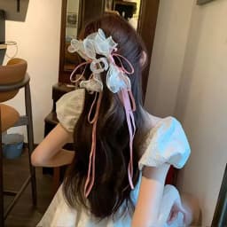 1pc super fairy lace ballet bow tassel hair clip for women's back of head hairpin updo large shark clip hair grip head accessory