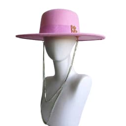 Canotier Hat Flat Top Fedora Women's Autumn and Winter Vacation Diamond Striped Sun Hat Women's Fedora sombreros para mujer
