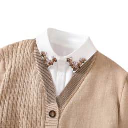 Hand-sewn Glass Diamond Fake Collar with Chiffon Pointed Collar