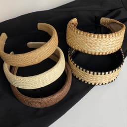 1PC Vacation-style Straw Woven Wide-brimmed Headband - Bohemian Head for Seaside Photos, Stylish and Versatile Hair Clip/Hair Ac