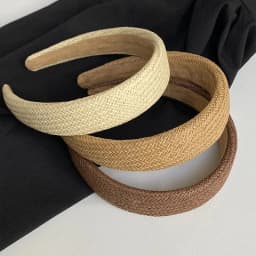 1PC Vacation-style Straw Woven Wide-brimmed Headband - Bohemian Head for Seaside Photos, Stylish and Versatile Hair Clip/Hair Ac