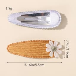 20Pcs Sweet Random Color Hair Clip Flower BB Hairpins Cute Handmade Printing Barrettes Bangs Clip Headwear Baby Hair Accessories