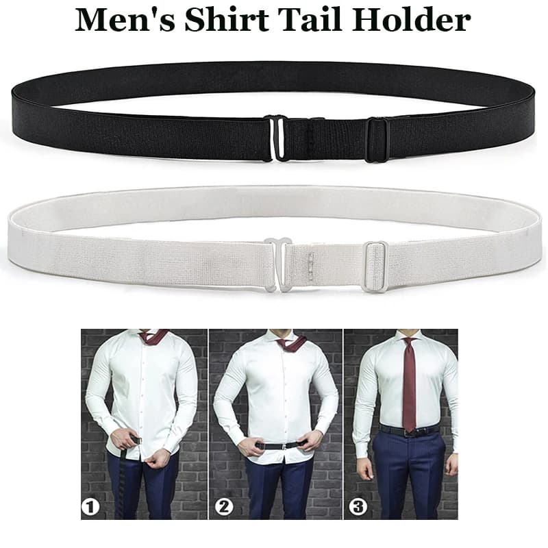 Men's Shirt Tail Holder Wrinkle-Free Shirt Lock Hidden Waistband - Invisible Dress Shirt Stay Belt Anti-Slip Shirt Straps〔CC88〕