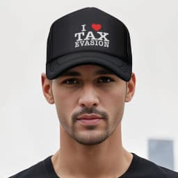 “Tax Evasion Humor, Meme Design” Mesh Baseball Cap