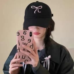Cute Korean Ins Baseball Cap Women Bow Design Sweet Romantic Pink Soft Top Hat Fashion Adjustable Snapback