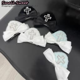 Y2K Girl Gothic Lolita Punk Hairpin Harajuku Women Diamond Cross Bow Cat Ear Hair Accessories Hair Clips Cute Hair Barrettes