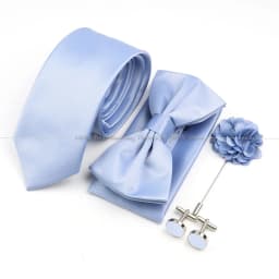Hot Sale Bowtie Cufflink Brooch Tie Set Polyester Purple Blue Sage Green Necktie For Groom Suit Wedding Cravat Shirt Accessory