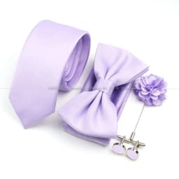 Hot Sale Bowtie Cufflink Brooch Tie Set Polyester Purple Blue Sage Green Necktie For Groom Suit Wedding Cravat Shirt Accessory