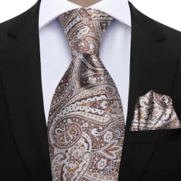 Men's 2pcs Paisley Tie Set Luxury Wedding Blue Brown Grey Necktie Handky Gift For Men Fashion Designer Business Party Tie Gift