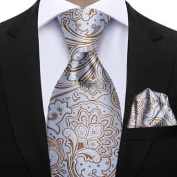 Men's 2pcs Paisley Tie Set Luxury Wedding Blue Brown Grey Necktie Handky Gift For Men Fashion Designer Business Party Tie Gift