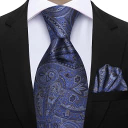 Men's 2pcs Paisley Tie Set Luxury Wedding Blue Brown Grey Necktie Handky Gift For Men Fashion Designer Business Party Tie Gift