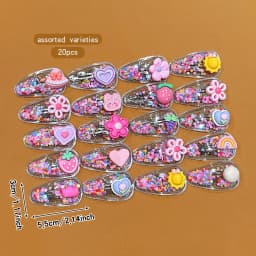 20 styles of random cartoon pink BB clips suitable for daily use as hair accessories