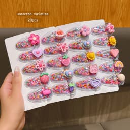 20 styles of random cartoon pink BB clips suitable for daily use as hair accessories