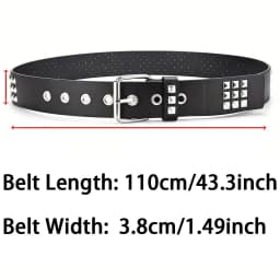 1pc New Rivet Belt Heavy Metal Belt Men Women Punk Rock Style Belt Jeans Belt Y2K Belt Fashion Decoration Women's Belts