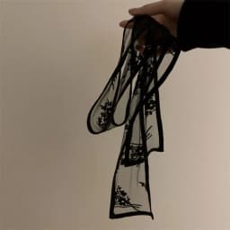 Y2k Sweet Flower Lace Neck Strap Dressing Decoration Korean Style Hair Band Neckerchief Transparent Long Ribbon Head Scarf