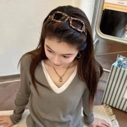 Styling Headdress Brown Headband Leopard Print 2in1 Glasses Headband Hairpin Eyeglass Frame Headdress Women