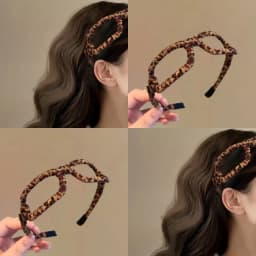 Styling Headdress Brown Headband Leopard Print 2in1 Glasses Headband Hairpin Eyeglass Frame Headdress Women