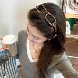 Styling Headdress Brown Headband Leopard Print 2in1 Glasses Headband Hairpin Eyeglass Frame Headdress Women