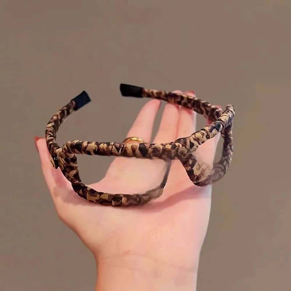 Styling Headdress Brown Headband Leopard Print 2in1 Glasses Headband Hairpin Eyeglass Frame Headdress Women