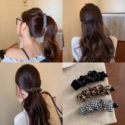 Vintage Leopard Print Dot Plaid Banana Hair Clip For Women Girls Sweet Hair Ornament Hairpin Barrette Fashion Hair Accessories