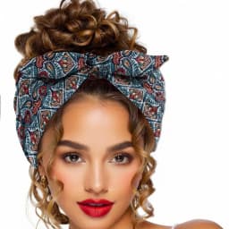 Widening Bohemian Style Printed Front Knot Rabbit Ear Elastic Headband