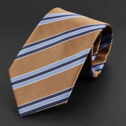 Luxury Business Men Tie Sage Green Orange Stripes Neckties Fit Wedding Party Office Group Holiday Party Daily Cravat Accessories