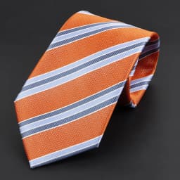 Luxury Business Men Tie Sage Green Orange Stripes Neckties Fit Wedding Party Office Group Holiday Party Daily Cravat Accessories