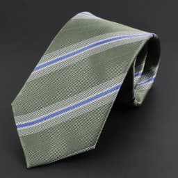 Luxury Business Men Tie Sage Green Orange Stripes Neckties Fit Wedding Party Office Group Holiday Party Daily Cravat Accessories
