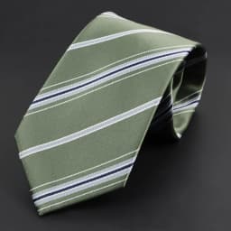 Luxury Business Men Tie Sage Green Orange Stripes Neckties Fit Wedding Party Office Group Holiday Party Daily Cravat Accessories