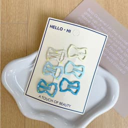 Ocean Blue Bobby Pins Set For Kids 2.5cm Tiny Alloy Hair Clips Dot Design Star Bowknot Heart Shape Side Hair Pins Grip No damage