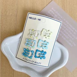 Ocean Blue Bobby Pins Set For Kids 2.5cm Tiny Alloy Hair Clips Dot Design Star Bowknot Heart Shape Side Hair Pins Grip No damage