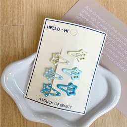 Ocean Blue Bobby Pins Set For Kids 2.5cm Tiny Alloy Hair Clips Dot Design Star Bowknot Heart Shape Side Hair Pins Grip No damage