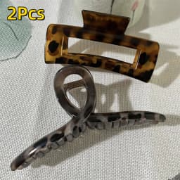 Vintage Leopard Print Hair Claw Clip Large Rectangular Secure Hold Hair Clip for Updos Elegant Hair Accessories Women Headwear