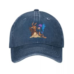 Control The Remote Baseball Cap for Men Women Distressed Denim Sun Cap Roadrunner Wile E Coyote Cartoon Outdoor Running Caps Hat