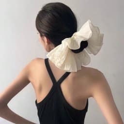 1pc Extra Large Pleated Double-Layer High-End Scrunchie, Elegant Fashion Hair Tie Suitable For Daily Commute, Casual, Romantic,