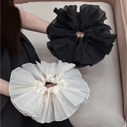 1pc Extra Large Pleated Double-Layer High-End Scrunchie, Elegant Fashion Hair Tie Suitable For Daily Commute, Casual, Romantic,