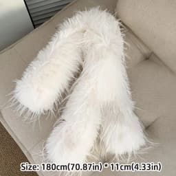 Thick Fluffy Plush Long Strip Scarf 180cm Imitation Mink Fur Y2K Girl Scarf Luxury Classic Ladies Tassels Scarf Outdoor