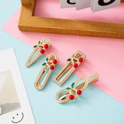 1/4pcs New Cute Cherry Hair Clip, Simple and Versatile for Women's Bangs and Personalized Headwear