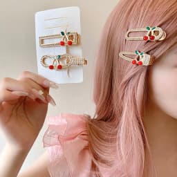 1/4pcs New Cute Cherry Hair Clip, Simple and Versatile for Women's Bangs and Personalized Headwear