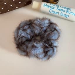 1pc Autumn and Winter Retro Fashion Leopard Print Fuzzy Hair Scrunchie High Elastic Plush Large Hair Tie for Women