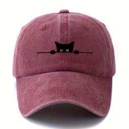 Retro cartoon cat printed baseball cap adjustable for men and women outdoor activities, fishing, camping, and parties