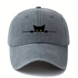 Retro cartoon cat printed baseball cap adjustable for men and women outdoor activities, fishing, camping, and parties