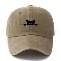 Retro cartoon cat printed baseball cap adjustable for men and women outdoor activities, fishing, camping, and parties