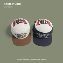 Flat Brim Baseball Cap for Men and Women 2025 New Street Style Letter Embroidery Niche Flat Top Duckbill Cap