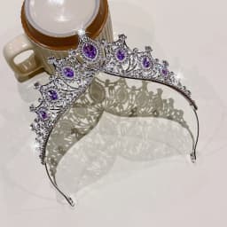 1 simple and versatile fashionable high-end silver purple crown suitable for daily hair accessories