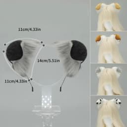 Adjustable Dog Ears Headbands Comfortable Plush Hairband For Cosplayer Party
