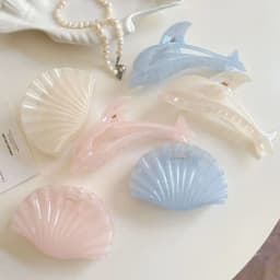 Elegant Acetate Hair Claw Clip Dolphin Shell Series Jelly Color Back Head Headwear Hair Claw Gift